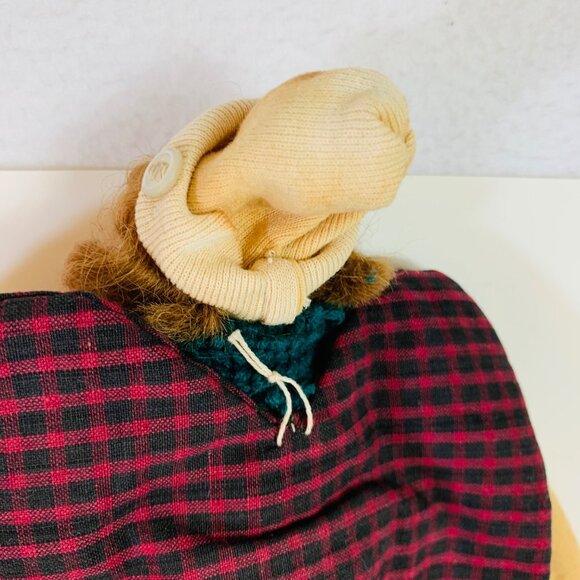 Primitive Christmas Angel Rag Doll Folk Art Handmade Signed VTG Rustic Country - Picture 16 of 16